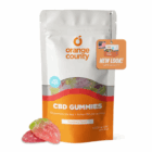 Strawberry CBD gummies 1200mg Orange County CBD vegan gummies pouch 60mg per gummy