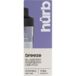 Hurb Breeze 1000mg replacement pod blueberry raspberry