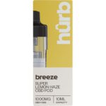 Hurb Breeze 1000mg replacement pod Super Lemon Haze flavour